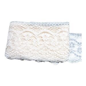 Vintage Ivory Floral Lace Trim 3.5" Wide Lingerie Panty Scalloped Sewing & Craft